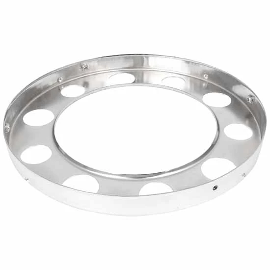 Chrome Hide Away Axle Cover Beauty Ring - 10 Lug Universal Mount - For Pilot Wheels