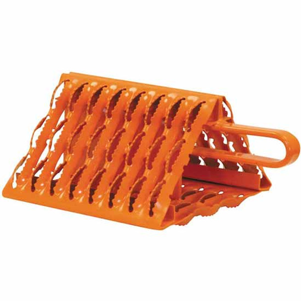 9 X 10 X 6 Inch Orange Powder-Coated Galvanized Carbon Steel Serrated Wheel Chock With Handle 9 X 10 X 6 Inch Orange Powder-Coated Galvanized Carbon Steel Serrated Wheel Chock With Handle