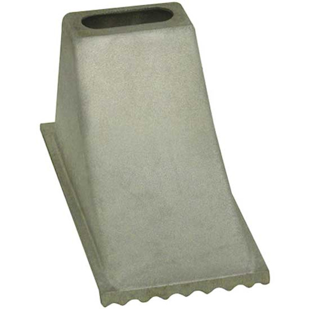 6.25 X 12.25 X 7 Inch Aluminum Wheel Chock With Row Of Rugged Teeth, Steep Slope Design