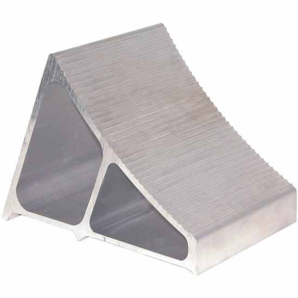 7 X 10 X 7.8 Inch Large Extruded Aluminum Wheel Chock With Ribbed Slope 7 X 10 X 7.8 Inch Large Extruded Aluminum Wheel Chock With Ribbed Slope
