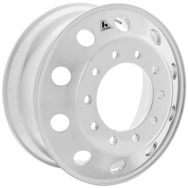 Accu-Lite 22.5 x 8.25  Inch Tubeless Aluminum Hub Pilot Wheel  - Ultra Finish, 10 Hole