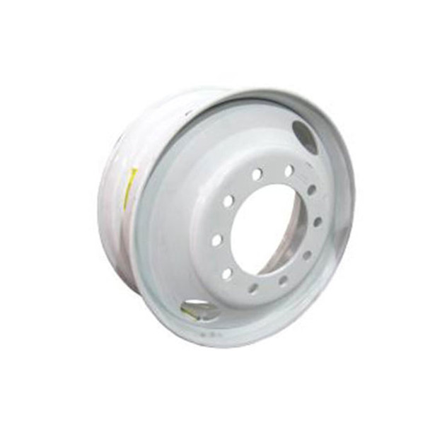 Steel Wheel 22.5 Inch White Stud Piloted W/ 2 Hand Holes
