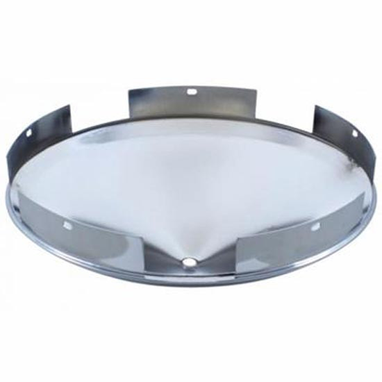 Chrome 5 Even Notched Chrome Front Hubcap W/ Iron Cross Spinner & 1 Inch Lip