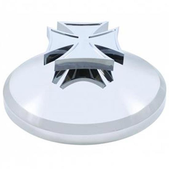 Chrome Rear Axle Cover Hubcap W/ Iron Cross Spinner