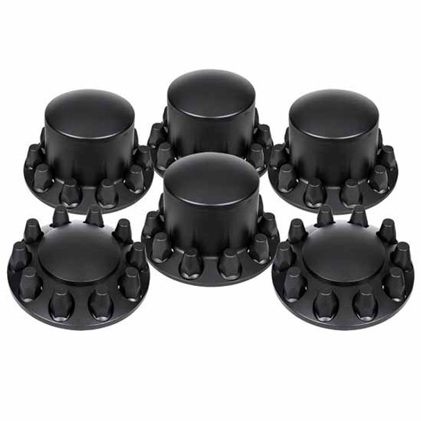 Matte Black Dome Axle Cover Combo Kit With 33MM Thread-On Nut Covers Matte Black Dome Axle Cover Combo Kit With 33MM Thread-On Nut Covers