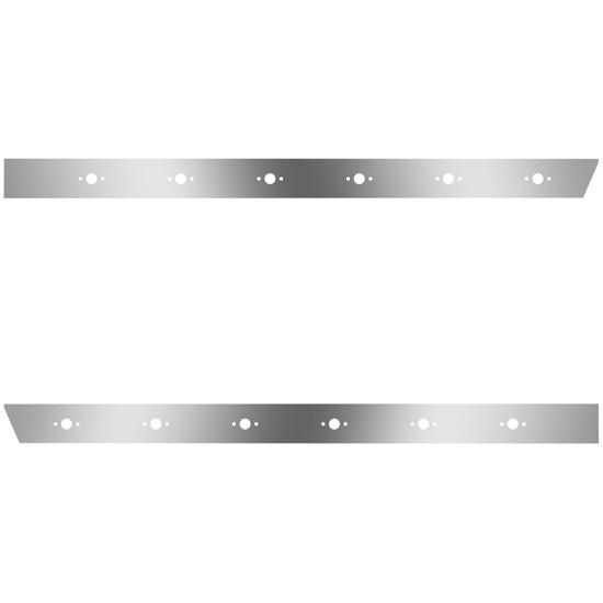 3 Inch Stainless Steel Extended Cab Panels W/ 12 P3 Light Holes For Peterbilt 389 131 BBC
