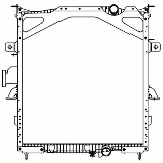 BESTfit Plastic Aluminum Radiator W/ Frame 35.312 X 35.375 X 1.875 Inch 3 Row Replace 3MF5544M, 3MF5587M For Mack CH, CHN613 SFA, CHU613 SFA