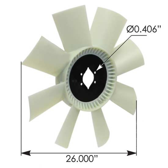 BESTfit 26 Inch Fan Blade, 2.56 Inch Pilot Hole Replaces 2MH444
