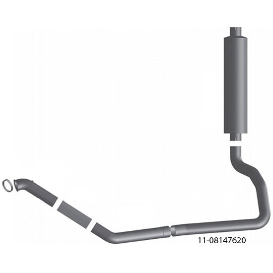 BESTfit 4 Inch OD/ OD Multi-Bend Exhaust Pipe Below Muffler For Mack RD Replaces 4ME-4762
