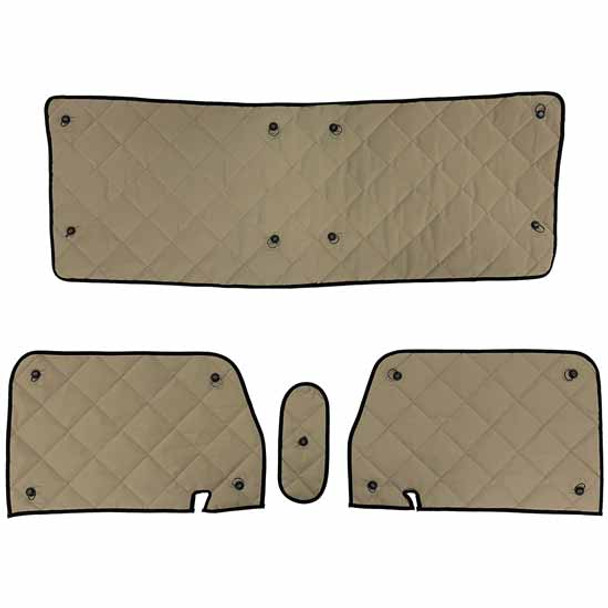 Robert James 4 PC Zeneclipse Blackout Front Window Covers - Black / Khaki For Mack CHU613 SFA 2008 - 2018 Robert James 4 PC Zeneclipse Blackout Front Window Covers - Black / Khaki For Mack CHU613 SFA 2008 - 2018