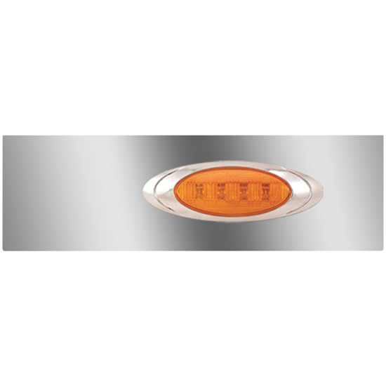 Stainless Steel Extension Panels W/ 2 P1 Amber/Amber LEDs For Mack Vision, Pinnacle
