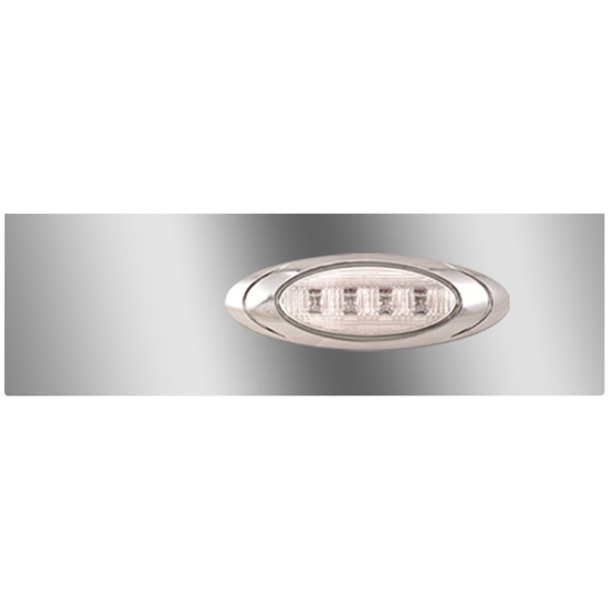 Stainless Steel Extension Panels W/ 2 P1 Amber/Clear LEDs For Mack Vision, Pinnacle Stainless Steel Extension Panels W/ 2 P1 Amber/Clear LEDs For Mack Vision, Pinnacle