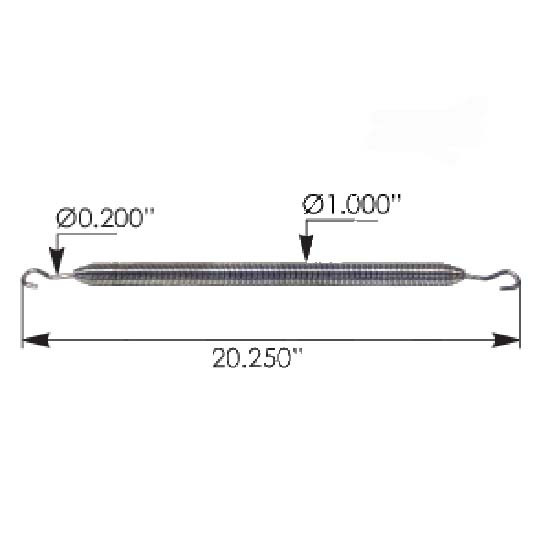 BESTfit 20.25 Inch Silver Hood Spring For Mack CH, CHN, CHU & RD
