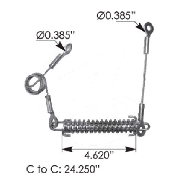 37.625 Inch Hood Cable Assembly For Mack CH SFA