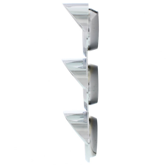 Chrome Plastic Gauge Bezel Triple Stacked W/ Visors For Mack