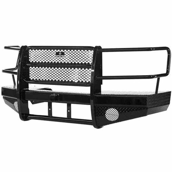 15K Winch-Ready Black Steel Front Sport Bumper W/ Grille Guard For Sierra 2500HD/3500HD 2011-2014