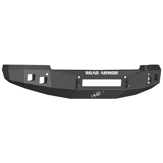 Road Armor Front Stealth Non-Winch Bumper W/ Square Light Cutouts - Textured Black For Chevrolet Silverado 1500
