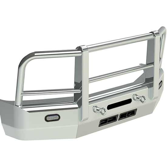 Herd Aero LT 2 Post Grille Guard W/ 6 Inch Oval Clear Turn Signal Lights For Chevrolet 2500/3500 2003-2007