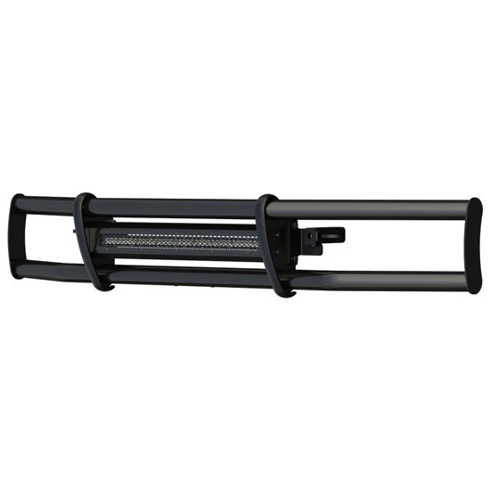 Milestone Black Stainless Steel Bumper Guard W/ LED Light Bar For Volvo VNL Gen II - III 2004-Current