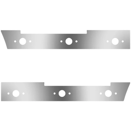 Stainless Steel Side Fairing Panels W/ 58 Inch Front, 6 P1 Light Holes For Volvo VNL Gen II, Gen III