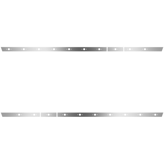 Stainless Steel Side Fairing Panels W/ 20 P1 Light Holes For Volvo VNL 770 Gen I 1997 - 2003 W/ 241 - 243 Inch Wheel Base