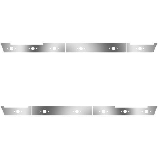 Stainless Steel Side Fairing Panels W/ 58 Inch Front, 24 P1 Light Holes For Volvo VNL 430 Gen II