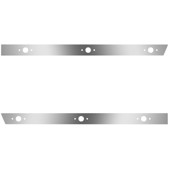 4 Inch Stainless Steel Extended Cab Panels W/ 6 P1 Light Holes For Peterbilt 378, 379, 388, 389