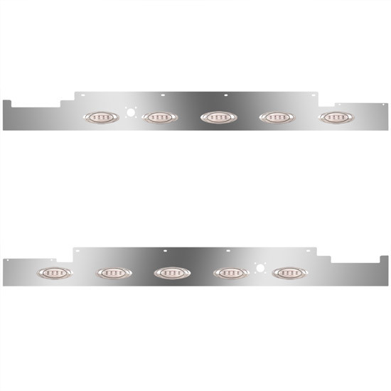 S.S. Sleeper Panels W/ Fairings, 10 P1 Amber/Clear LEDs For Volvo VNL 730/780 Gen II