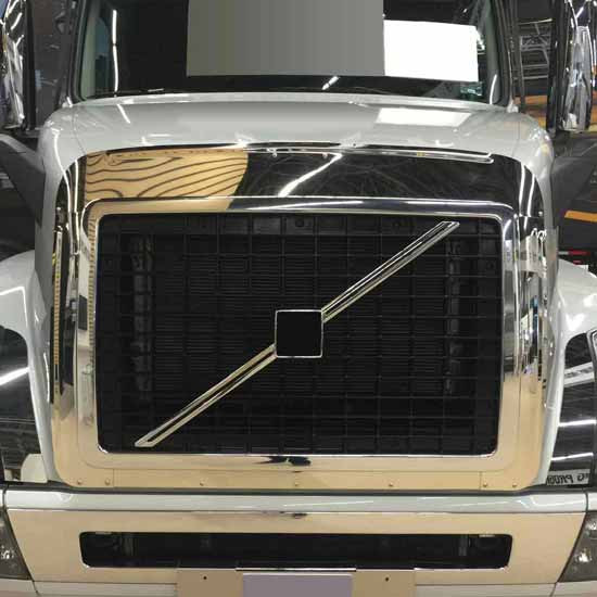 Stainless Steel Bug Shield With Grille Trim For Volvo VNL Gen II