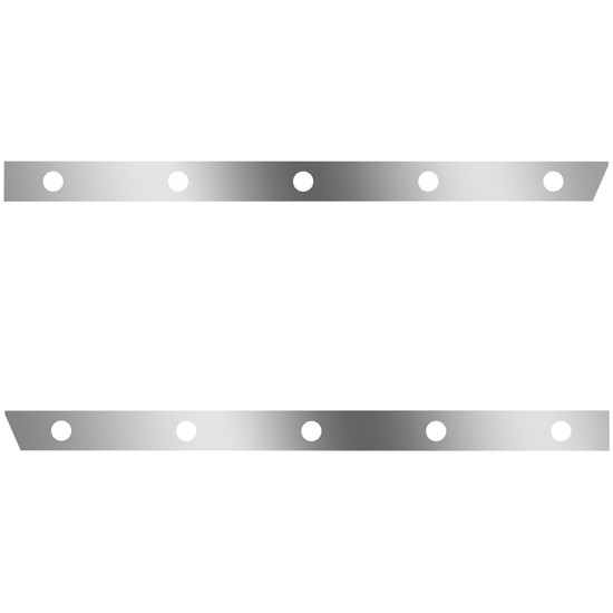 4 Inch Stainless Steel Standard Cab Panels W/ 10 - 2 Inch Light Holes For Peterbilt 378, 379, 388, 389
