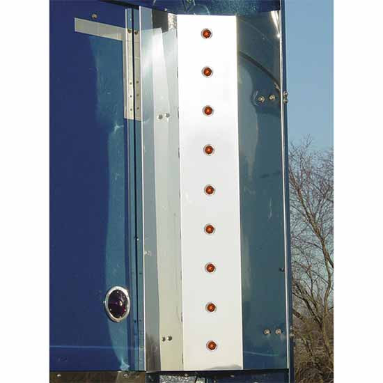 Stainless Steel Rear Vertical Bars W/ 18 - 3/4 Inch Amber LED Button Lights W/ Bezels For Star Light Sleepers