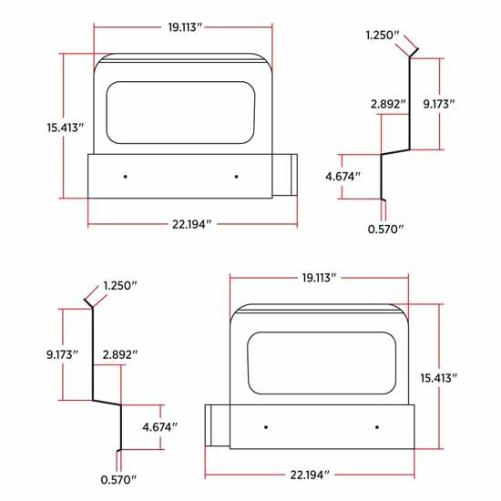 Western Star 4900EX, 4964 Constellation Fender Shields - Stainless Steel