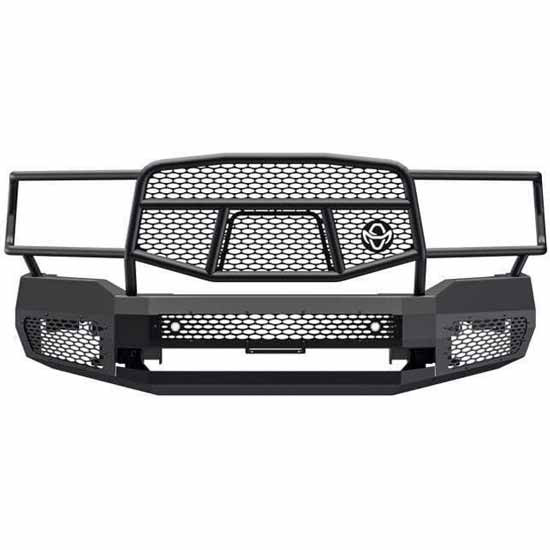 Midnight Black Steel Front Bumper, 7 Gauge W/ Grille Guard For Ram 2500/3500 2019-2020