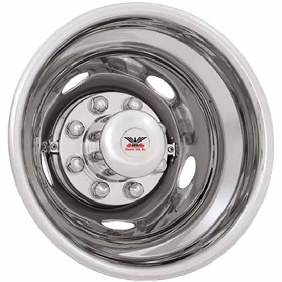 17 Inch 8 Lug Stainless Steel Steer, Driver Wheel Simulator Set With Custom Liner For Dodge Ram 3500