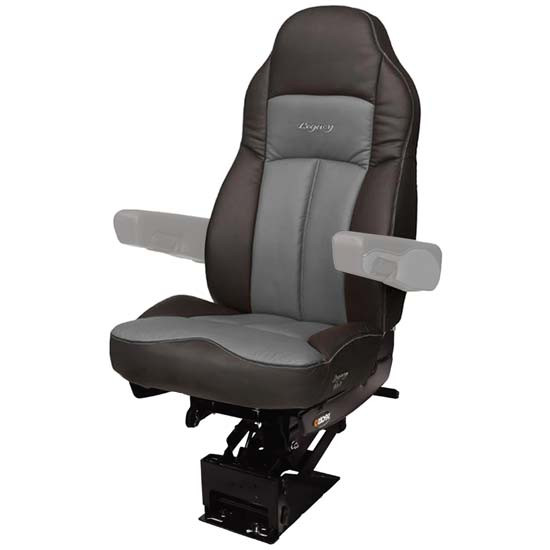Seats Inc. Legacy Silver Seat W/ High Back, STD Base - DuraLeather Black / Gray