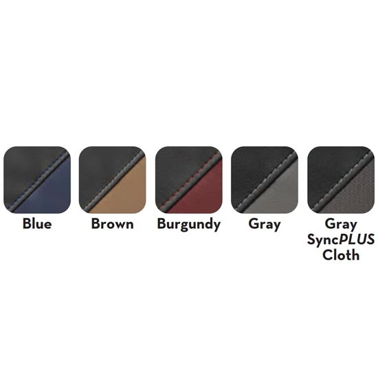 Seats Inc. Legacy Silver Seat W/ High Back, STD Base, Armrests, Heated - DuraLeather Black / Blue