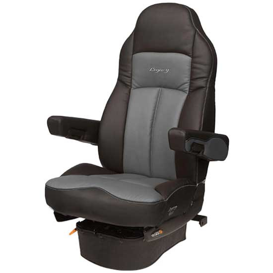 Seats Inc. Legacy Lo Seat W/ High Back, Low Base, Armrests - DuraLeather Black / Gray