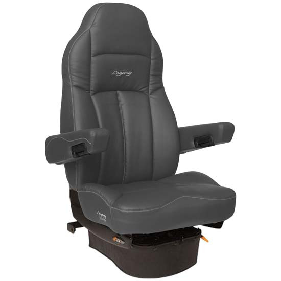 Seats Inc. Legacy Lo Seat W/ High Back, Low Base, Armrests, Heat - DuraLeather Gray