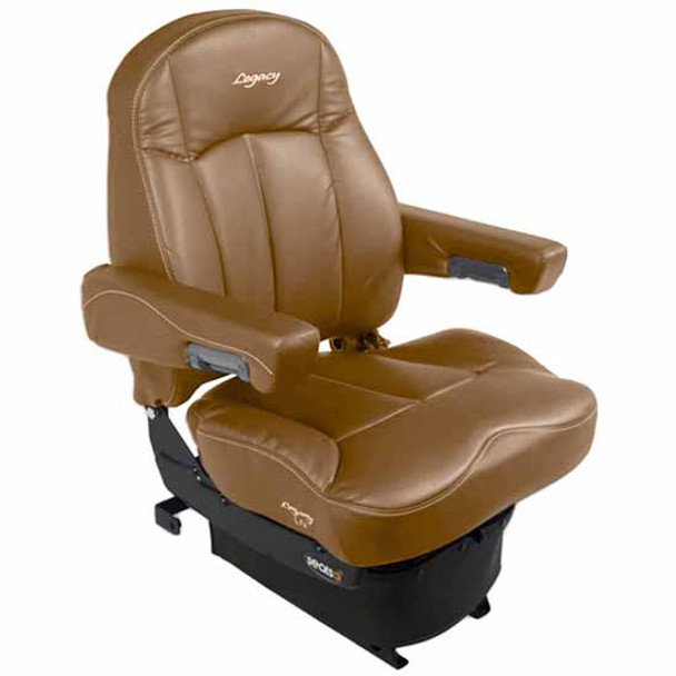 Seats Inc. Legacy Lo Seat W/ Mid Back, Low Base, Armrests - DuraLeather Brown