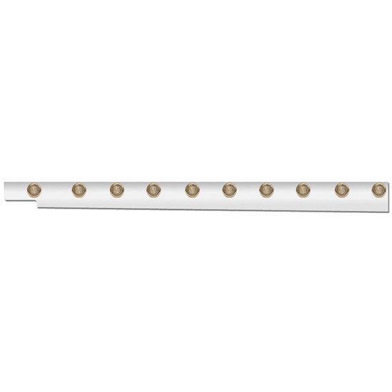 4 Inch Wide Cab Panel W/ 10 Clear Lens Amber Bullseye Lights For Peterbilt 579