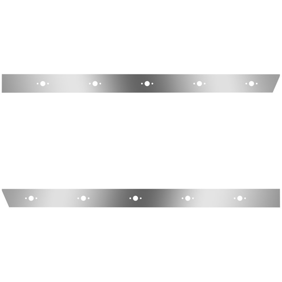 3 Inch Stainless Steel Extended Cab Panels W/ 10 P3 Light Holes For Peterbilt 388, 389 123 BBC