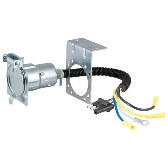 4-Way Flat Vehicle To 7-Way RV Blade Trailer Electrical Adapter