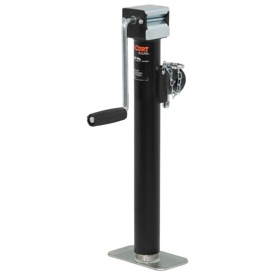 Weld On Swivel Pipe-Mount Trailer Jack W/ Side-Wind Handle - 5,000 Lbs, 15 Inch Travel