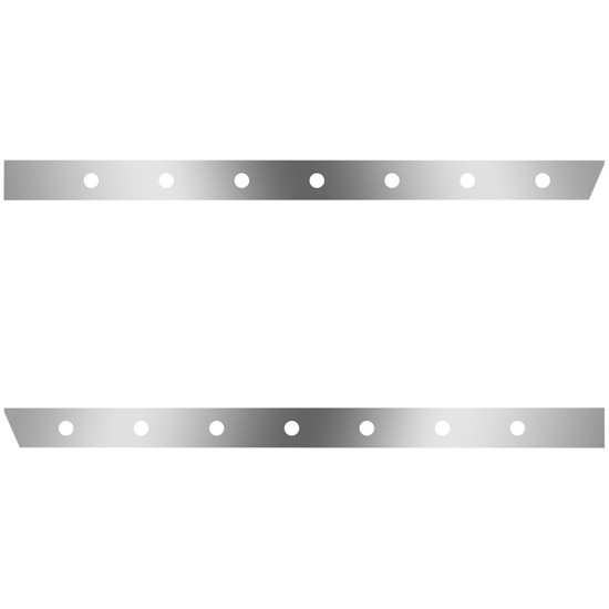 3 Inch Stainless Steel Extended Cab Panels W/ 14 - 2 Inch Light Holes For Peterbilt 388, 389 123 BBC