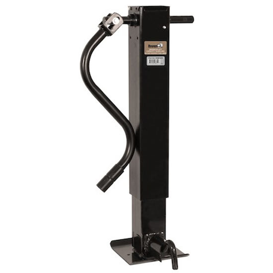 4 Inch Black Powder-Coated Carbon Steel Heavy Duty Square Jack Front Pin W/ 12 Inch Travel