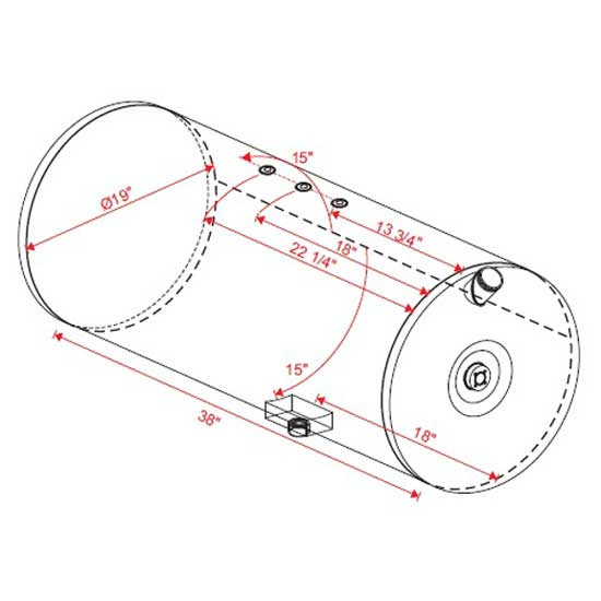 BESTfit Aluminum Reefer Trailer Fuel Tank 42 Gallon- 19 X 36 Inch