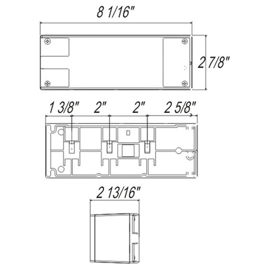 Rectangular Submersible Combination Tail Light W/O License Light, 8 1/6 X 2 7/8 Inch