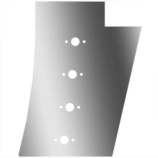 3 Inch Stainless Steel Notched Cowl Panels W/ 8 P3 Light Holes For Peterbilt 388, 389 & Glider 123 BBC