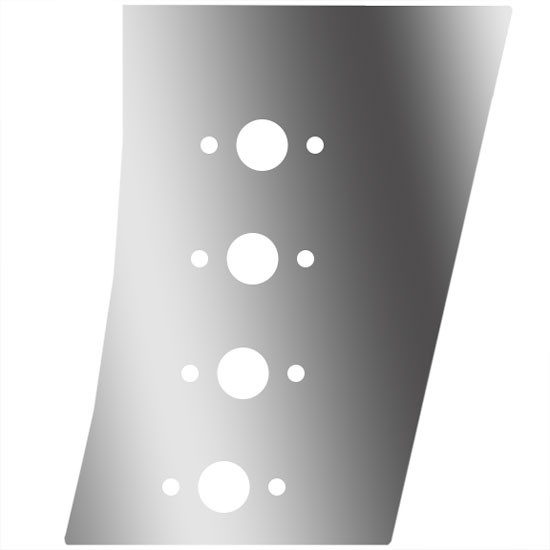 3 Inch Stainless Steel Wide Cowl Panels W/ 8 P1 Light Holes For Peterbilt 388, 389