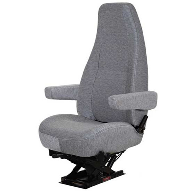 Bostrom Standard Base High Back Manual Lumbar Seat With Armrests - Gray Mordura Cloth Bostrom Standard Base High Back Manual Lumbar Seat With Armrests - Gray Mordura Cloth
